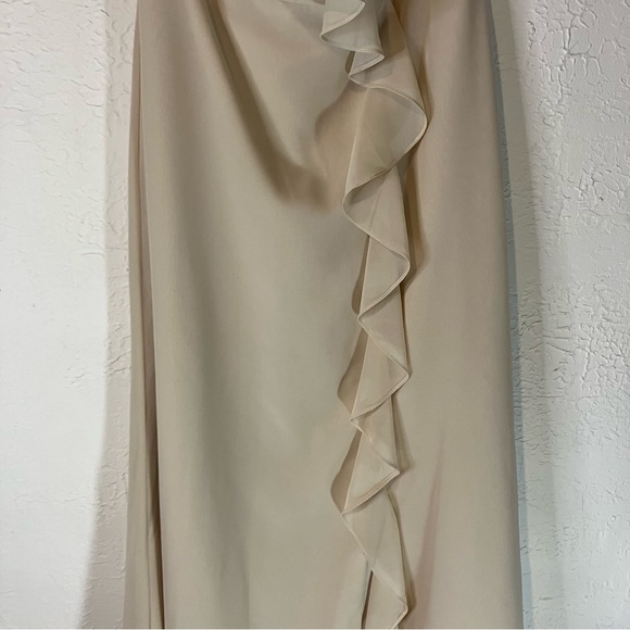 Revelry Paloma Chiffon Ruffle Front Maxi Dress in Champagne - Picture 6 of 12